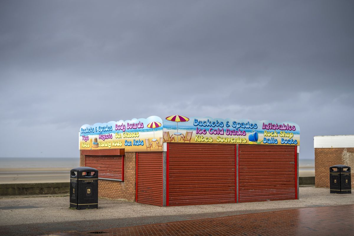 Shuttered shop on Rhyl beachfront