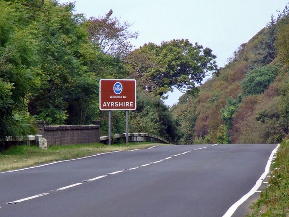 Sign reading 'Welcome to Ayrshire'