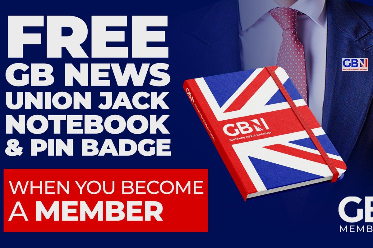 SIGN UP REWARD: Become a GBN Member and get a free Union Jack Notebook and GB News Pin Badge