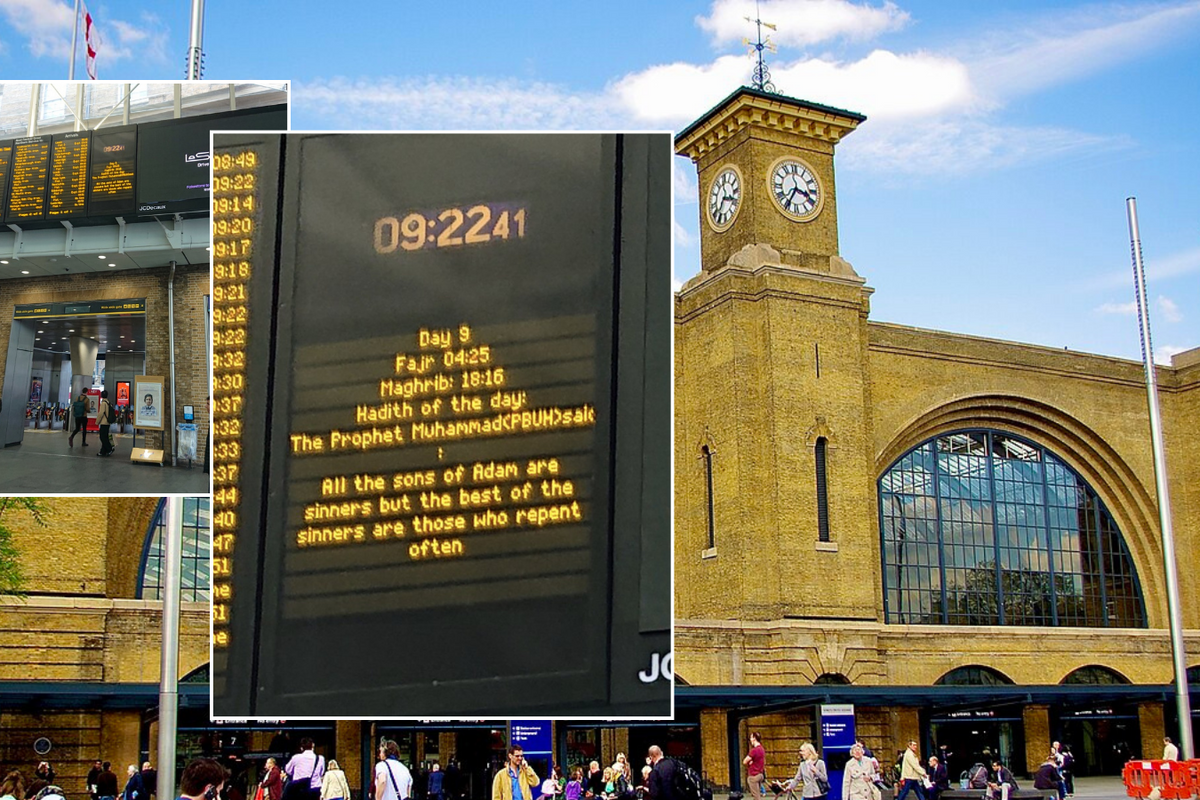 Signage boards and King's Cross Station