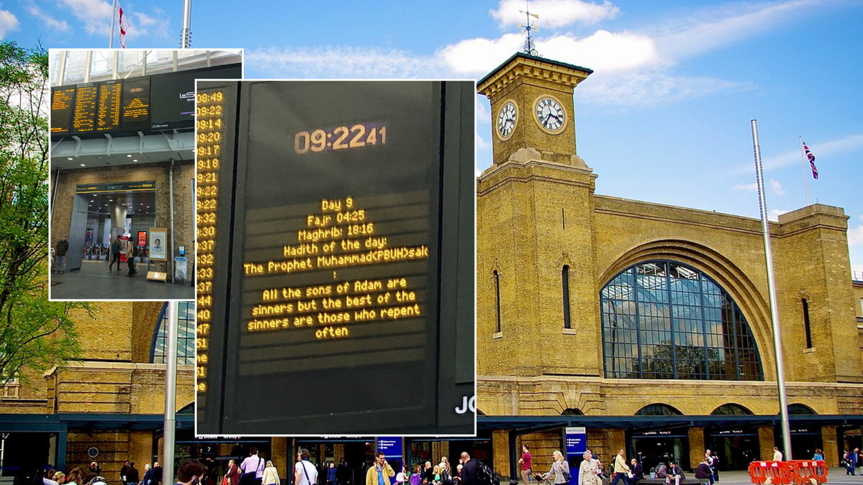 Signage boards and King's Cross Station