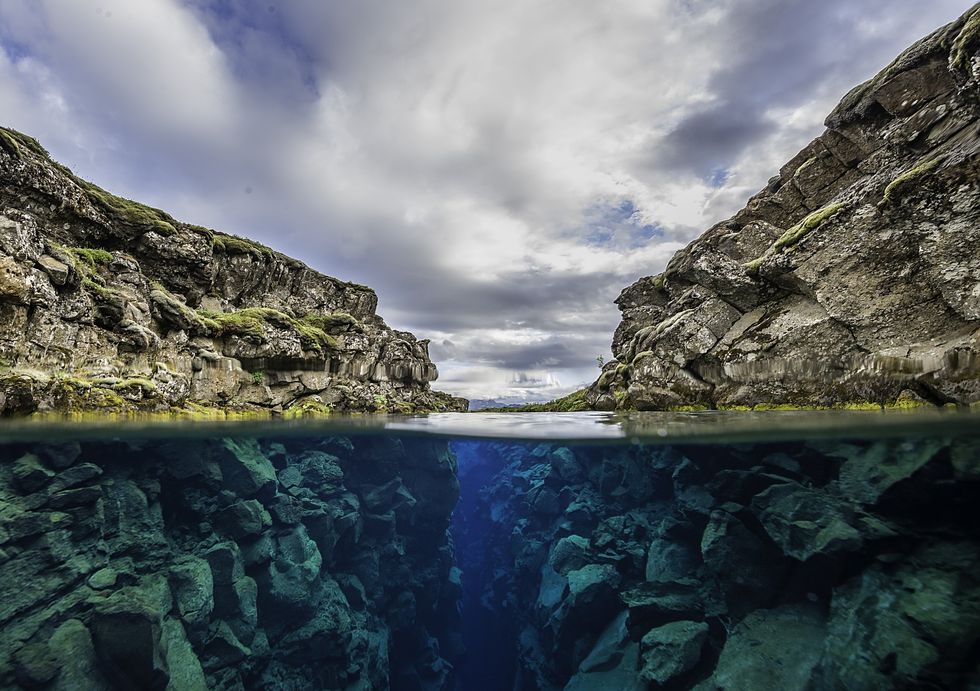 Silfra Crack or Fissure in Thingvellir National Park, Iceland