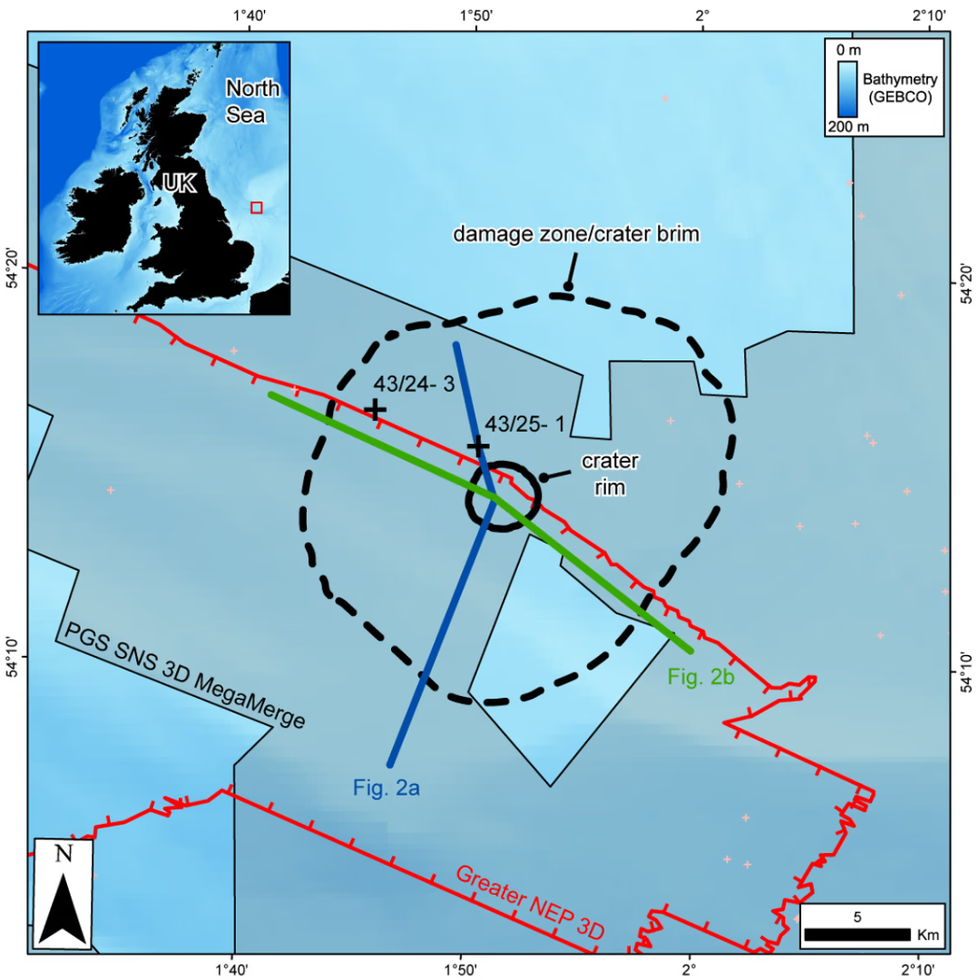 Silverpit impact site map