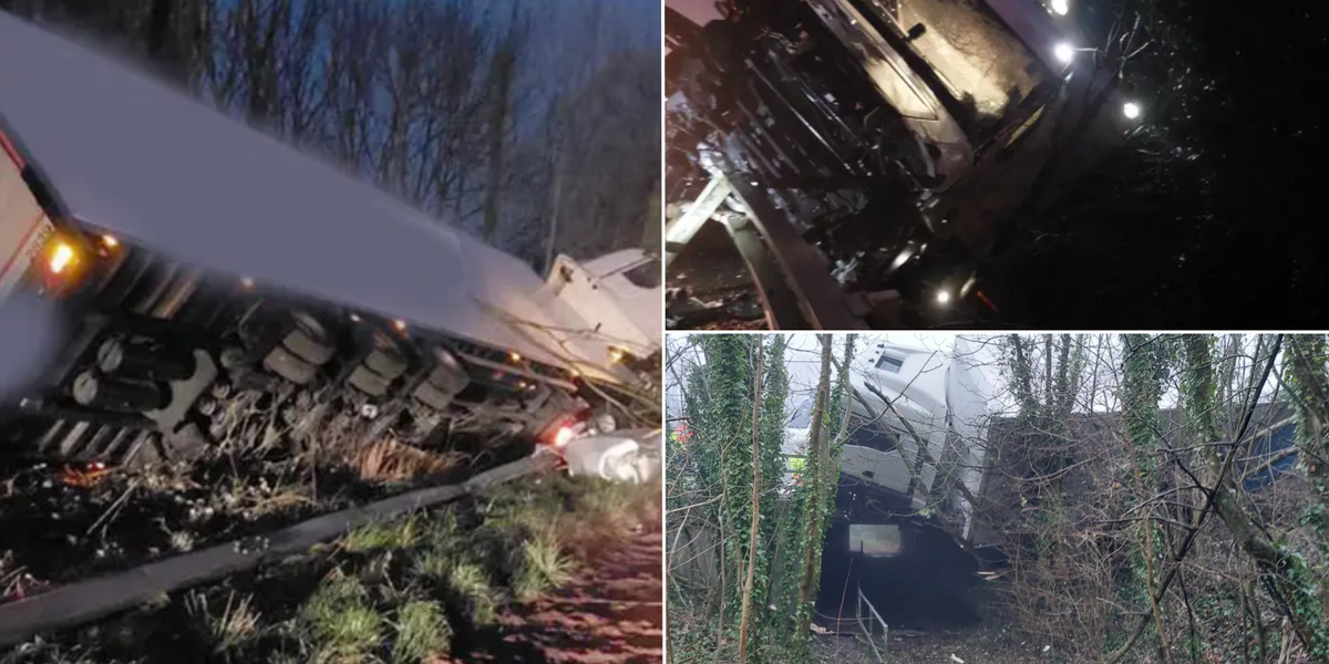 NextImg:Overturned lorry causes M40 Christmas chaos as thousands of motorists sit in standstill traffic