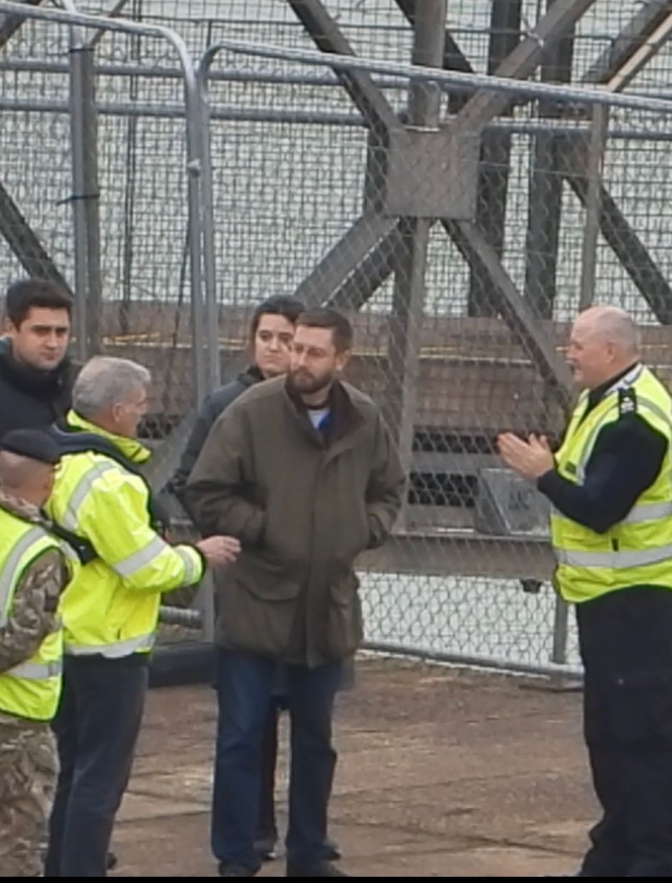 Simon Case is seen meeting personnel in Dover as he visits the harbour.