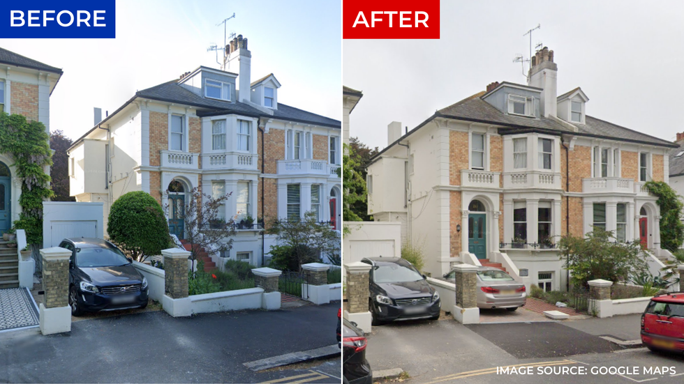 Simon Evans driveway before/after