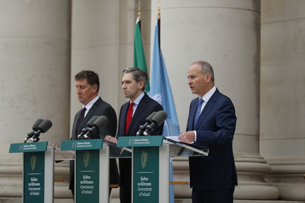 Simon Harris, Micheal Martin and Eamon Ryan