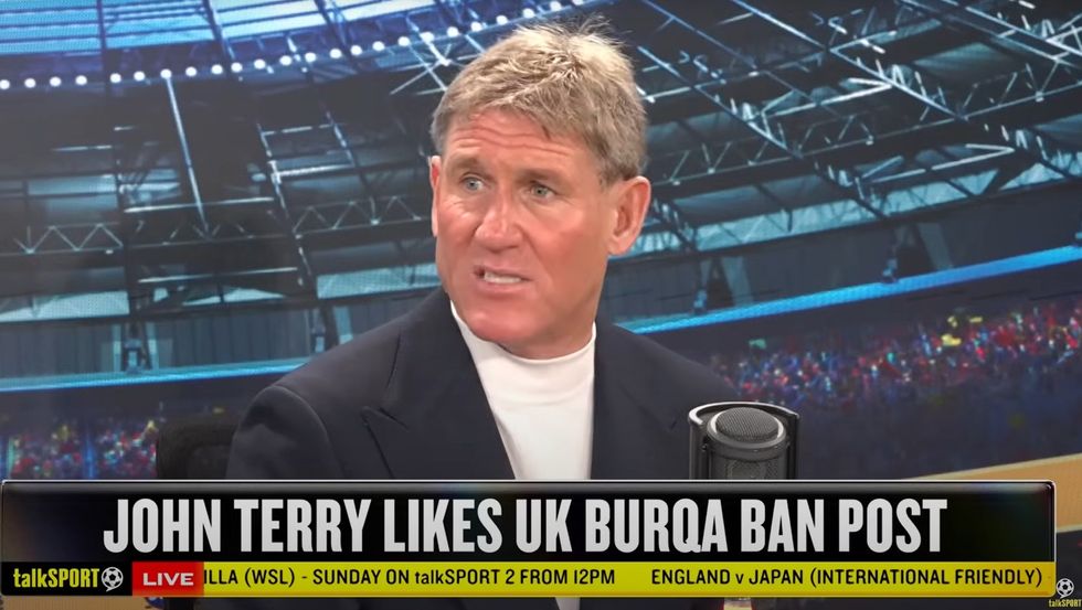 Simon Jordan defended John Terry over liking a post on banning burqas