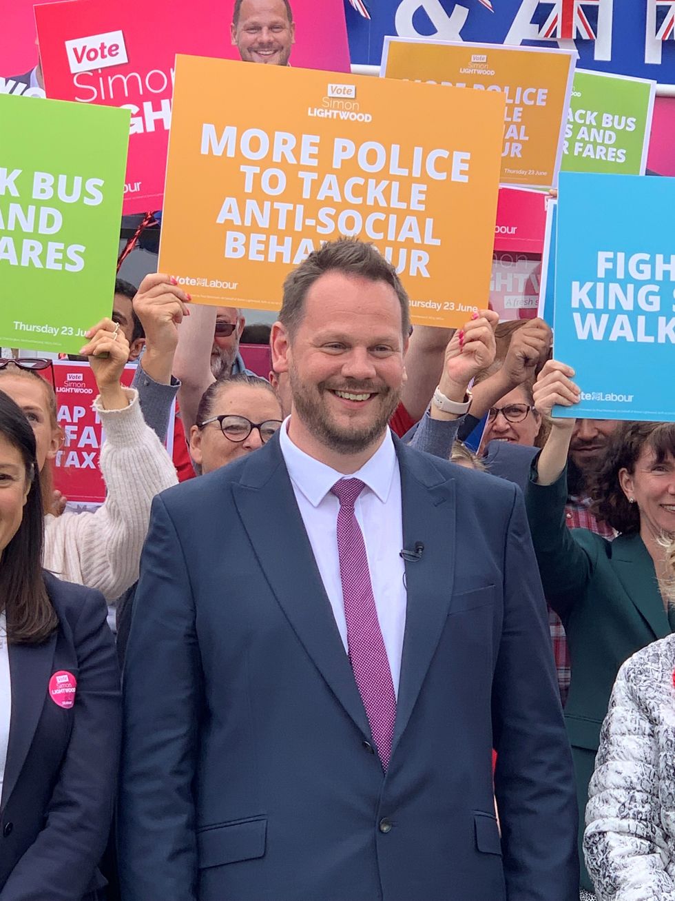Simon Lightwood, Labour's candidate for the Wakefield by-election at Ossett Cricket and Athletic Club in Wakefield