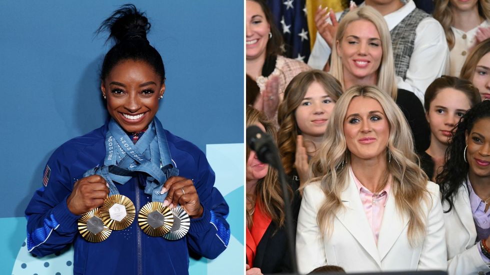 Simone Biles, Riley Gaines