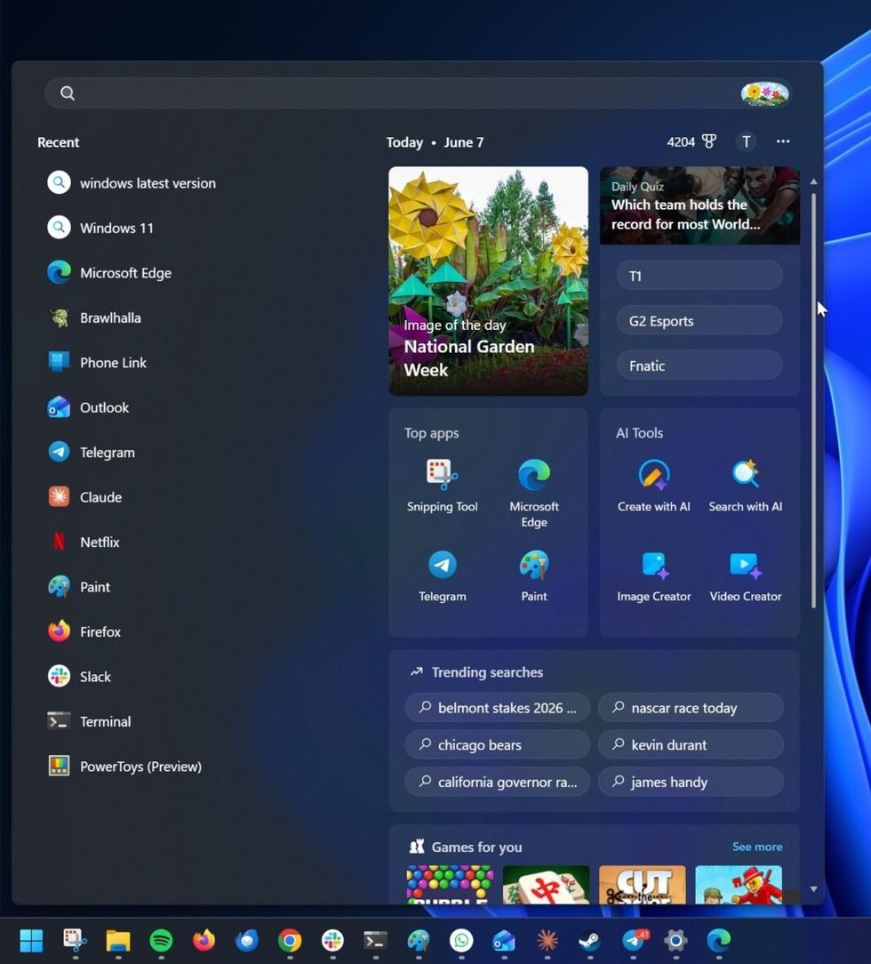 Simplified Windows search
