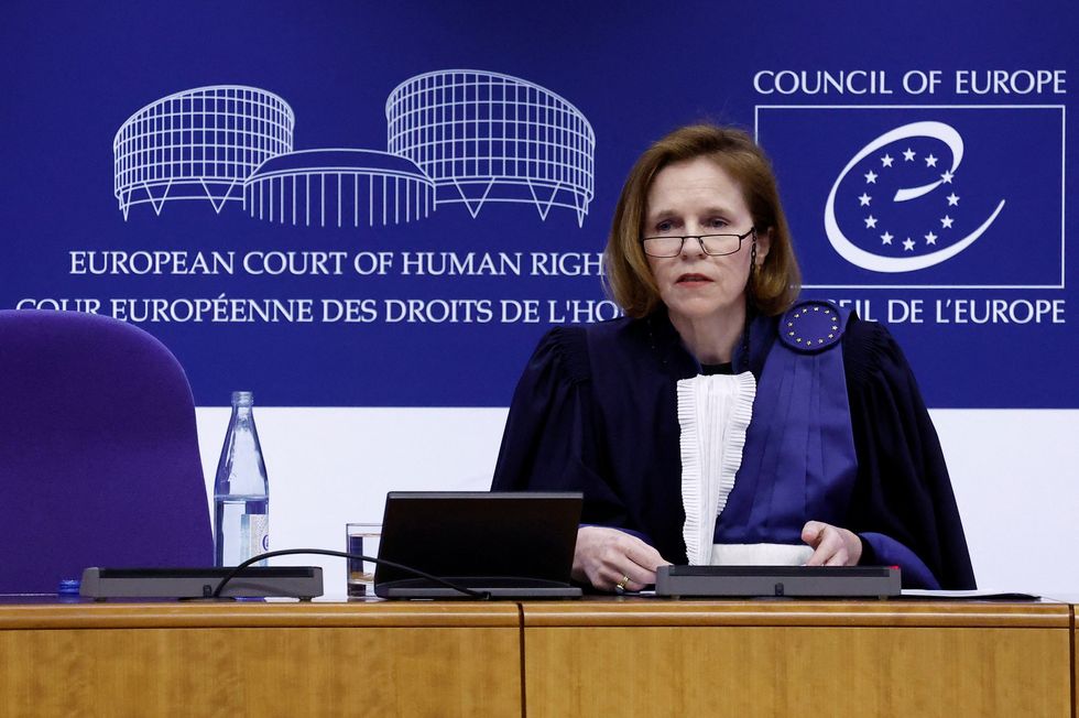 Siofra O'Leary, ECHR Court President, speaks during the verdict on three climate cases