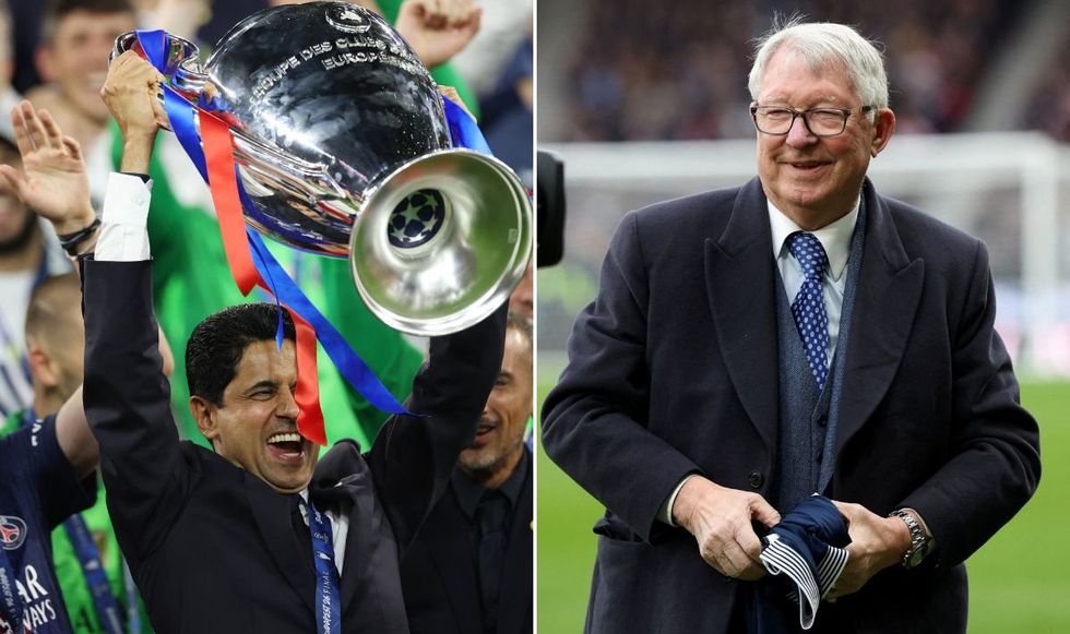Sir Alex Ferguson blasted Arsenal's tactics in a text to Paris Saint-Germain president Nasser Al-Khelaifi