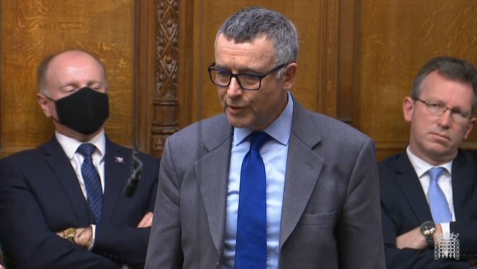 Sir Bernard Jenkin MP responds to a statement by Prime Minister Boris Johnson to MPs in the House of Commons on the Sue Gray report. Picture date: Monday January 31, 2022.