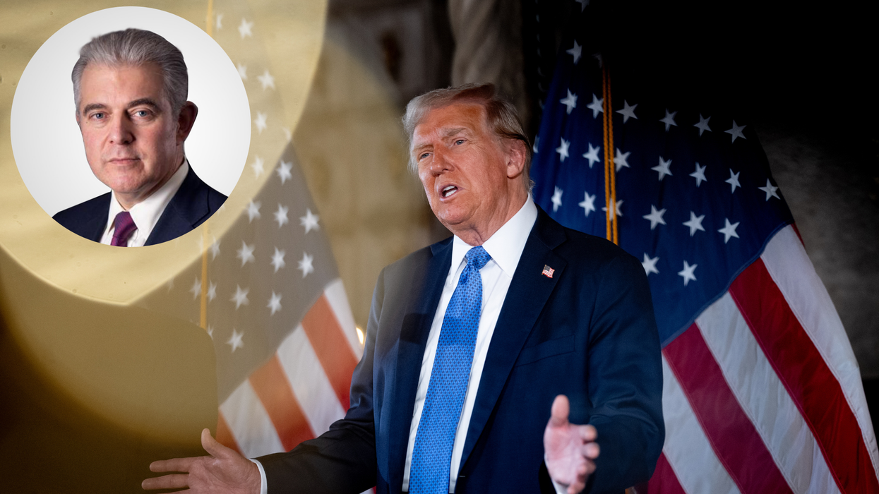 Sir Brandon Lewis and Donald Trump.