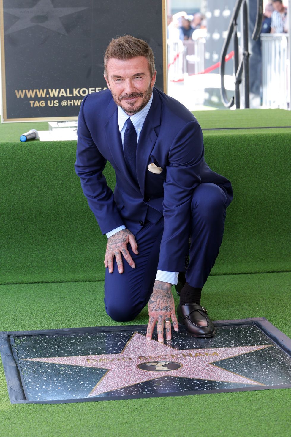 Sir David Beckham with his star