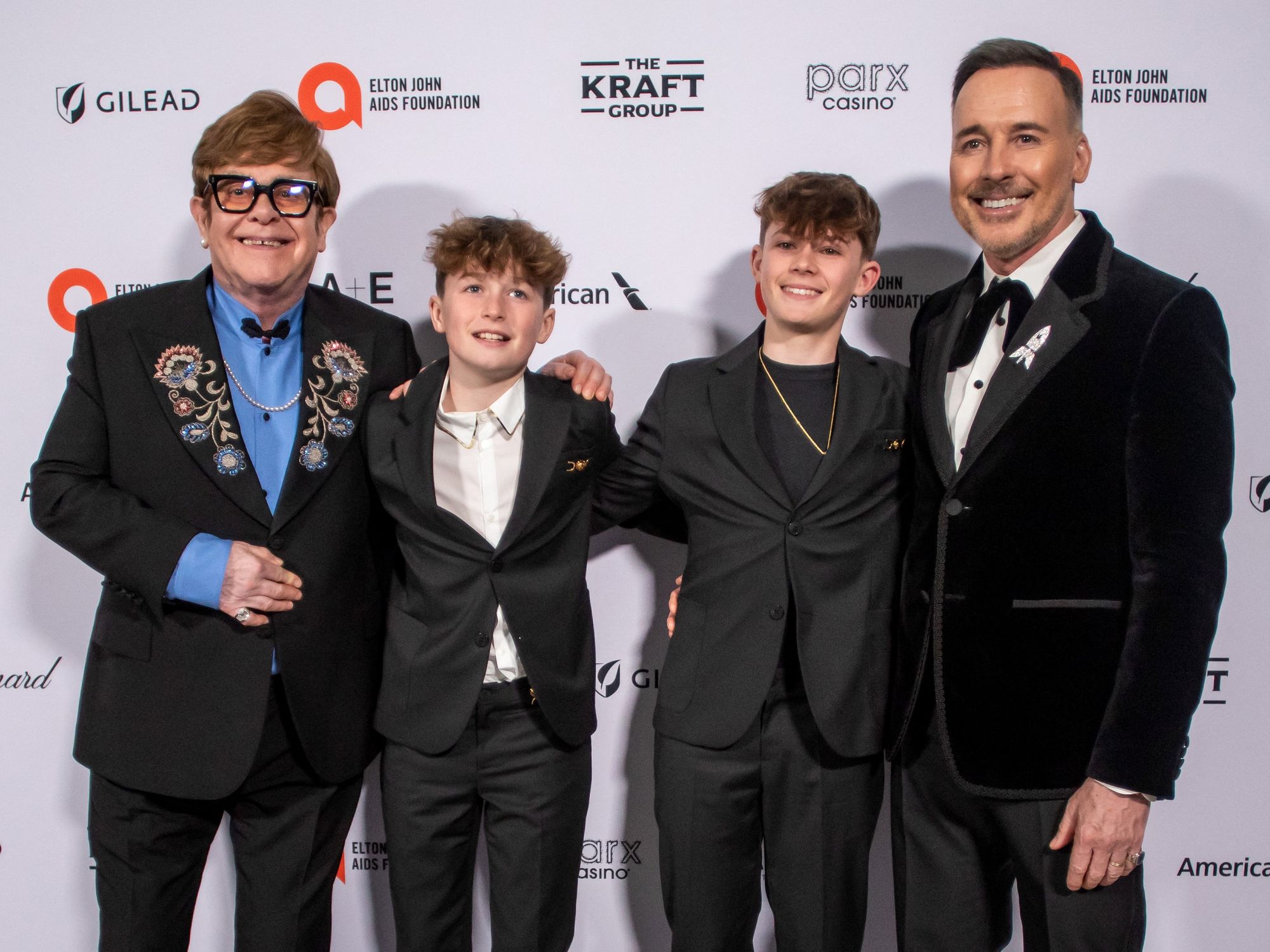 Sir Elton John, David Furnish, Zachary and Elijah Furnish-John
