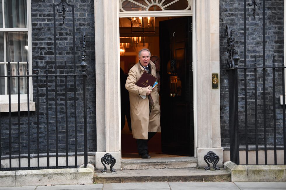 Sir Geoffrey Cox leaving a cabinet meeting at 10 Downing Street, London.