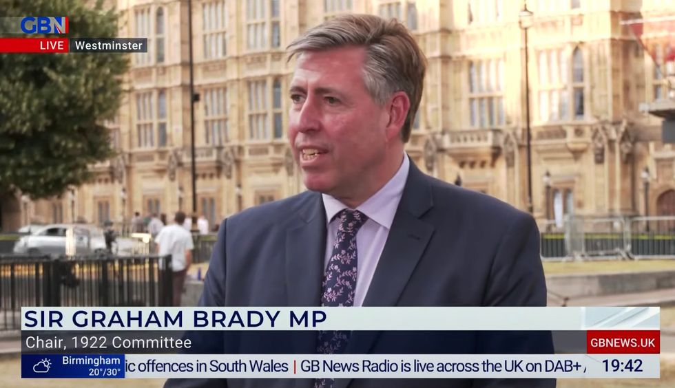 Sir Graham Brady addressed reporters outside the House of Commons