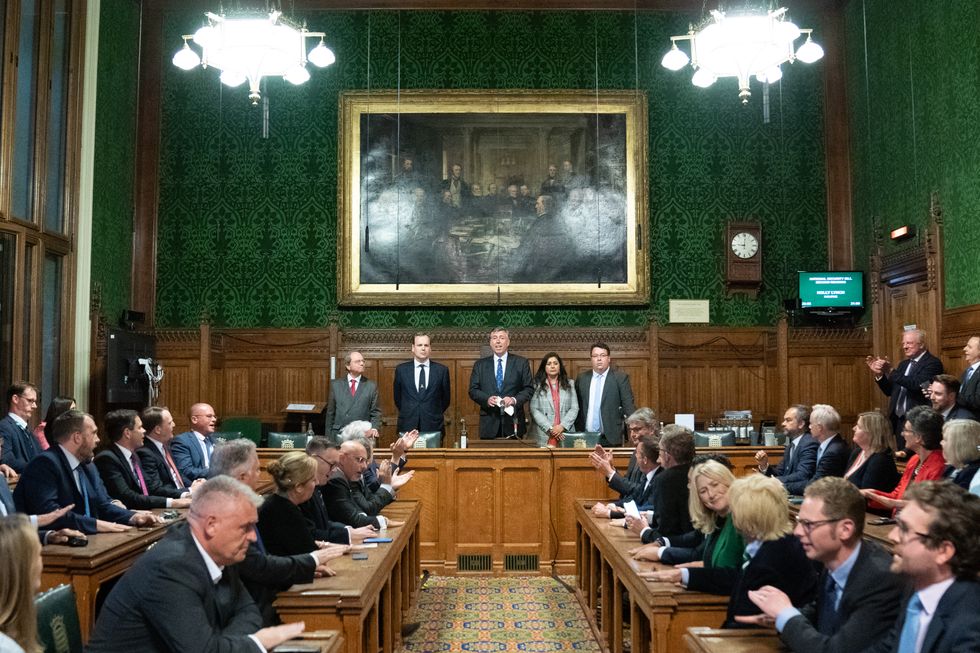 Sir Graham Brady, Chairman of the 1922 Committee of Tory backbenchers, announces that Boris Johnson has survived an attempt by Tory MPs to oust him as party leader following a confidence vote in his leadership at the Houses of Parliament in London. Picture date: Monday June 6, 2022.