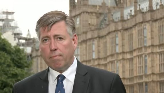 Sir Graham Brady gave a statement outside parliament this morning