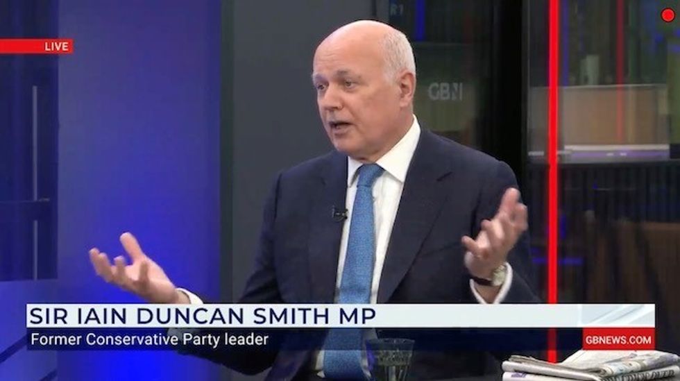 Sir Iain Duncan Smith appearing on GB News
