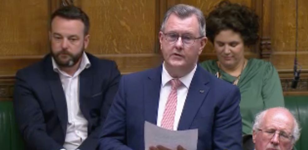 Sir Jeffrey Donaldson in the Commons today