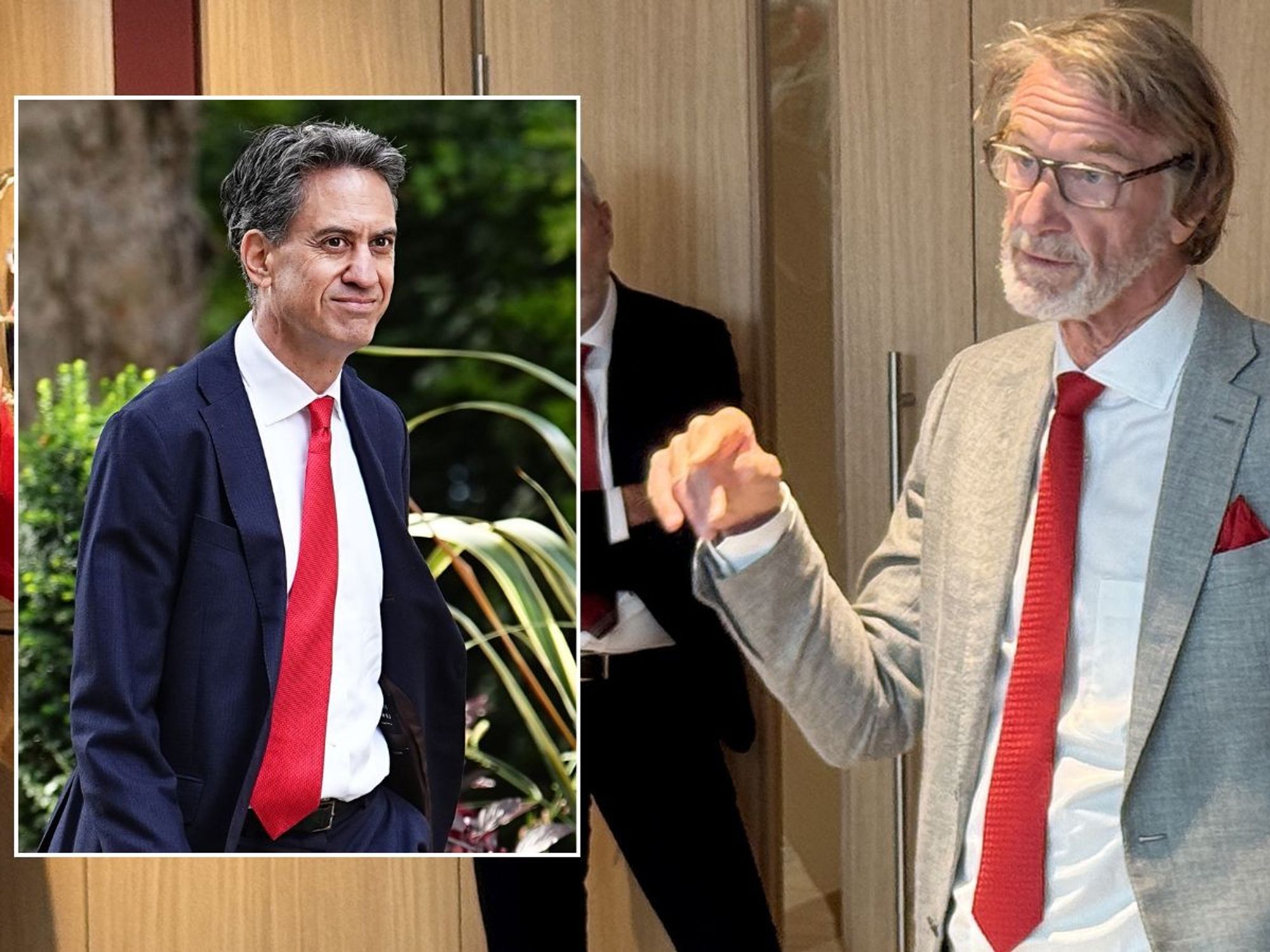 Sir Jim Ratcliffe and Ed Miliband
