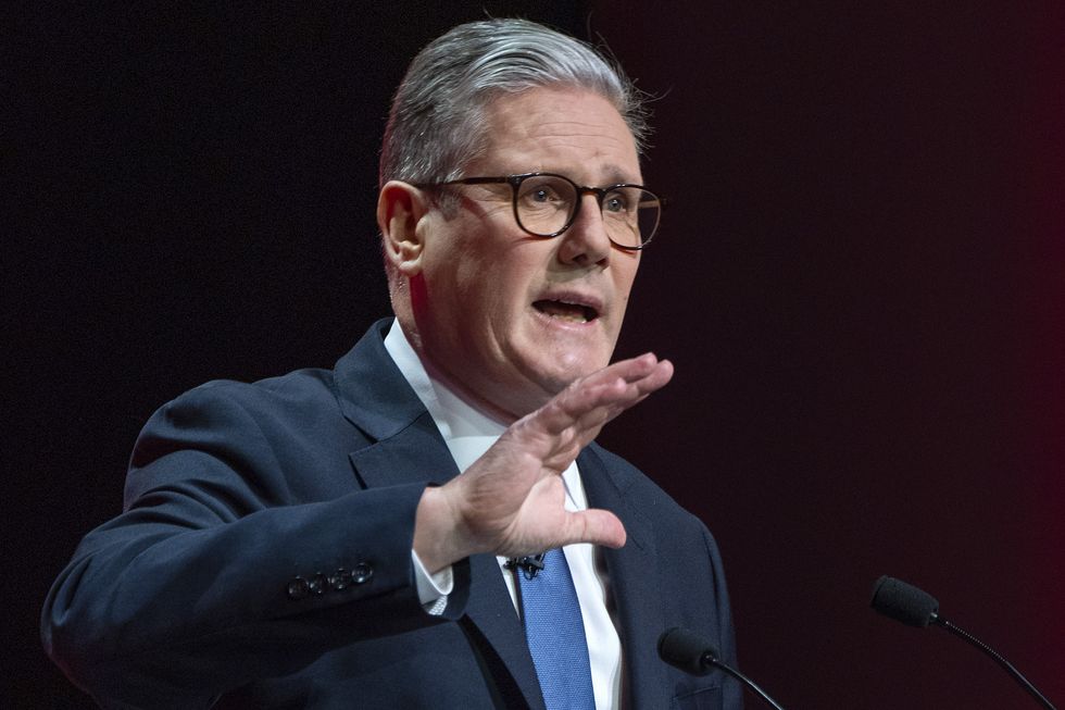 Sir Keir Starmer addressing attendees at the Scottish Labour Party conference