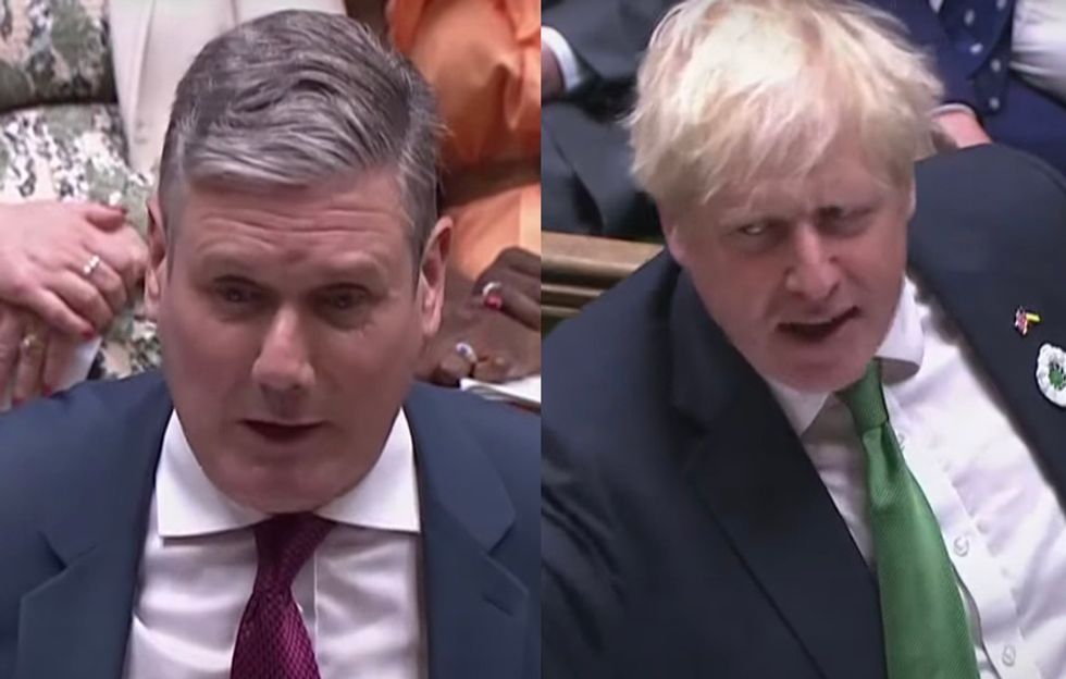 Sir Keir Starmer and Boris Johnson faced off during PMQs