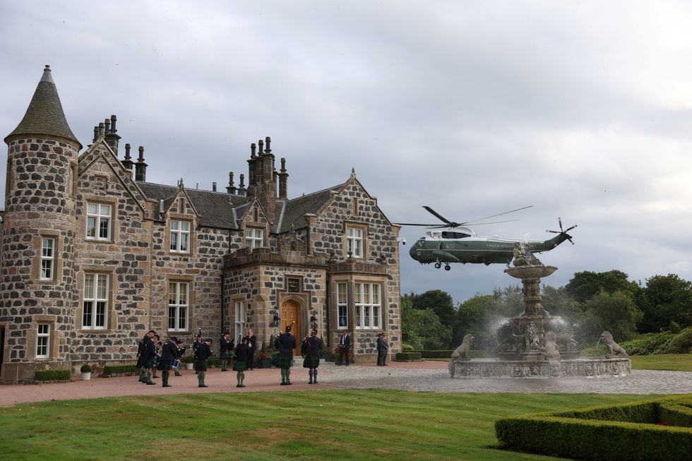 Sir Keir Starmer and Donald Trump land in Aberdeen