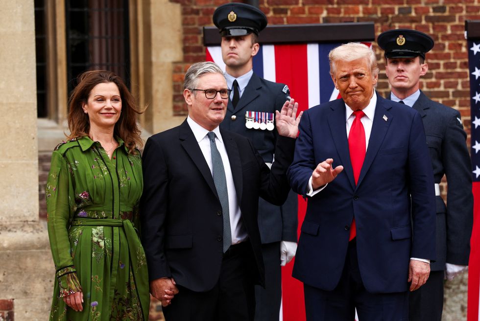 Sir Keir Starmer and Donald Trump wave to the press\u200b