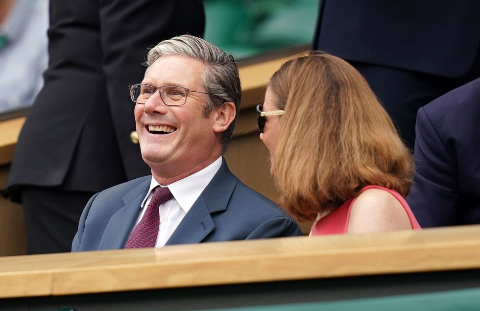 Sir Keir Starmer and his wife Victoria in the Royal Box on day eleven of the 2022 Wimbledon Championships at the All England Lawn Tennis and Croquet Club, Wimbledon. Picture date: Thursday July 7, 2022.