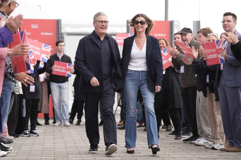 Sir Keir Starmer arrived in Merseyside yesterday alongside his wife, Lady Victoria.