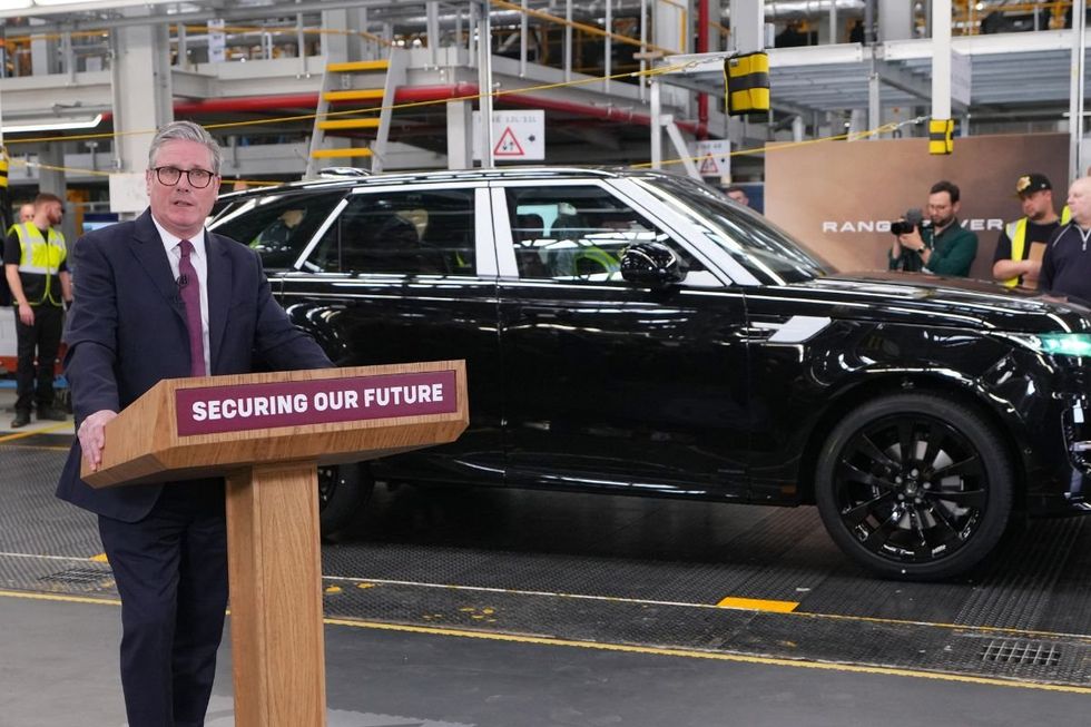 Sir Keir Starmer at a Jaguar Land Rover facility in the West Midlands