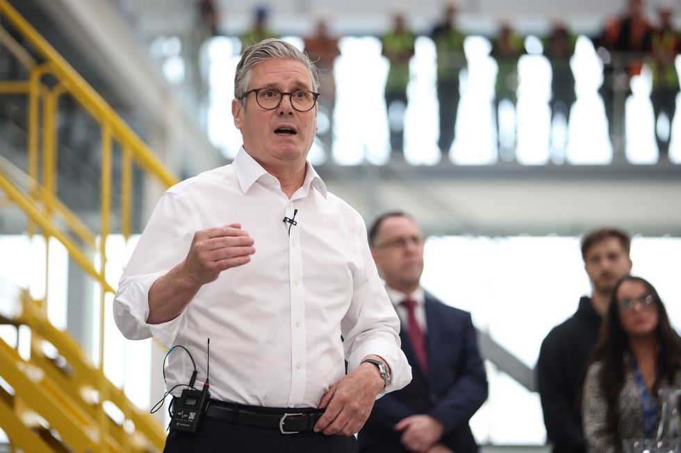 Sir Keir Starmer delivers his speech in the Red Wall