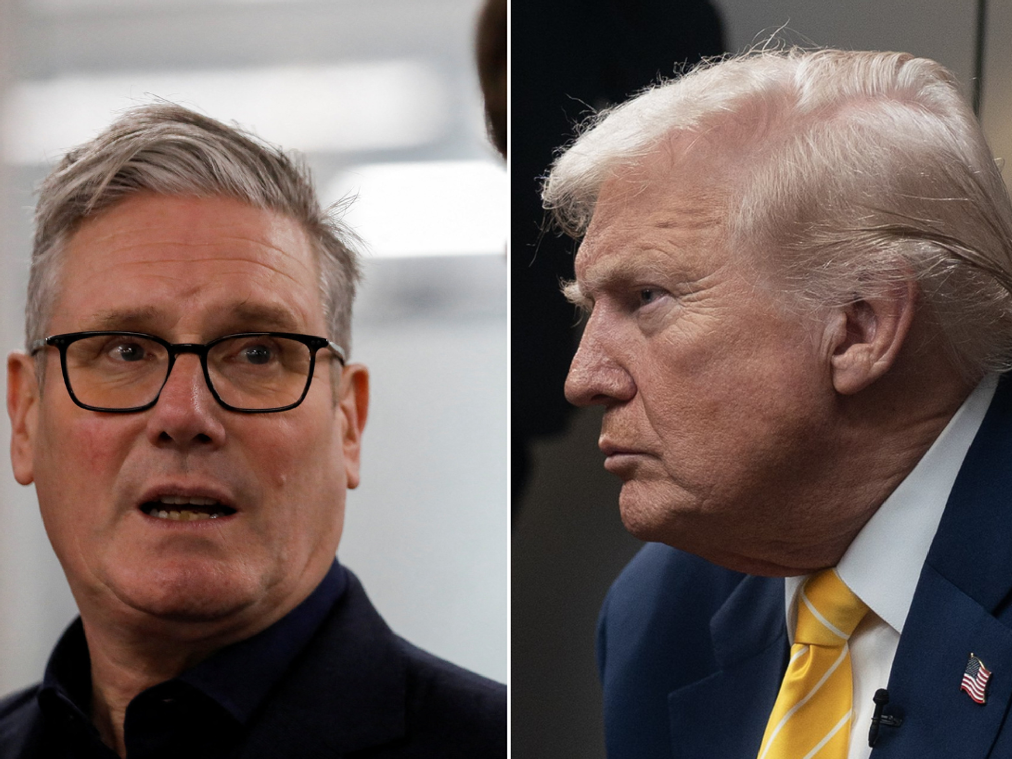 Sir Keir Starmer; Donald Trump in sit-down interview with Bev Turner for GB News