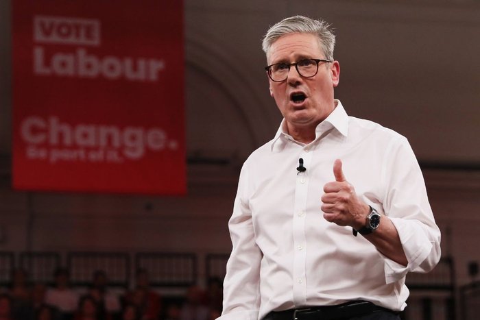 Sir Keir Starmer during a campaign rally ahead of the 2024 General Election