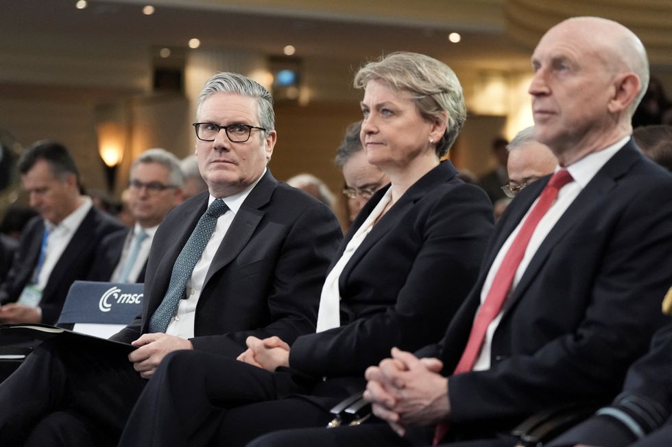 Sir Keir Starmer, Foreign Secretary Yvette Cooper and Defence Secretary John Healey at the Munich Security Conference