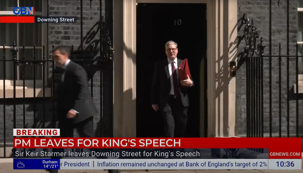 Sir Keir Starmer has been snapped leaving No10 ahead of today's King's Speech at 11.30am