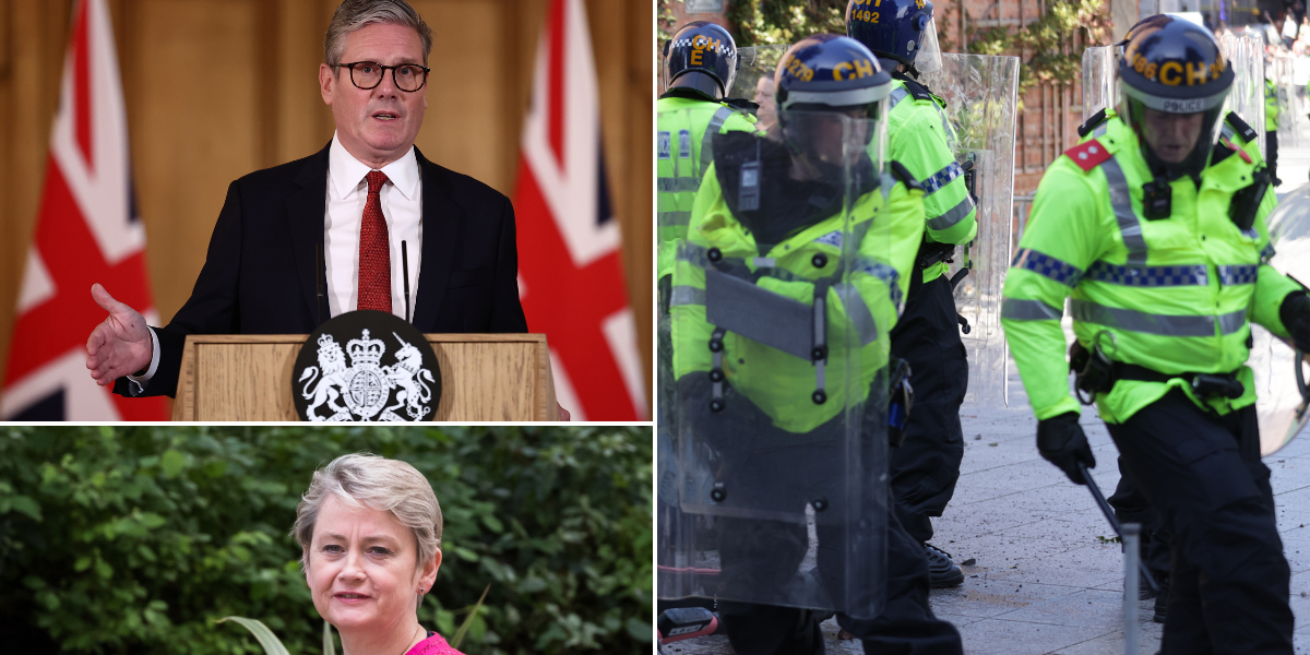 NextImg:Cooper promises 'prosecutions' as Starmer slams 'thugs' following nationwide protests