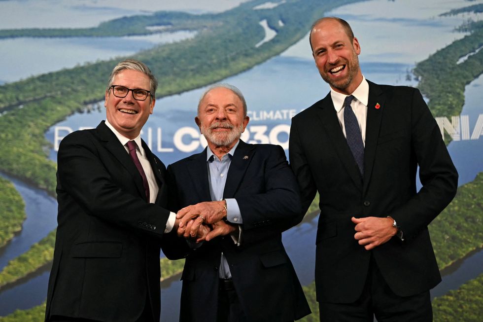 Sir Keir Starmer, Prince William and Brazilian President Luiz Inacio Lula da Silva