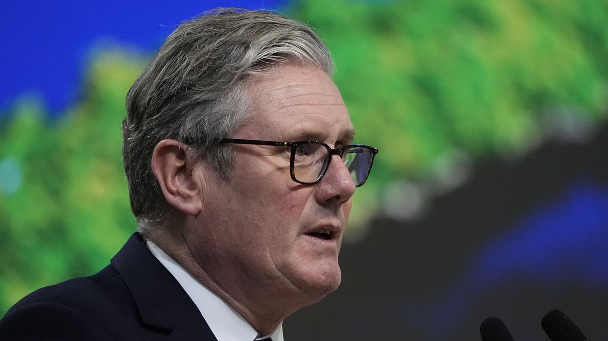 Sir Keir Starmer speaking at Cop30