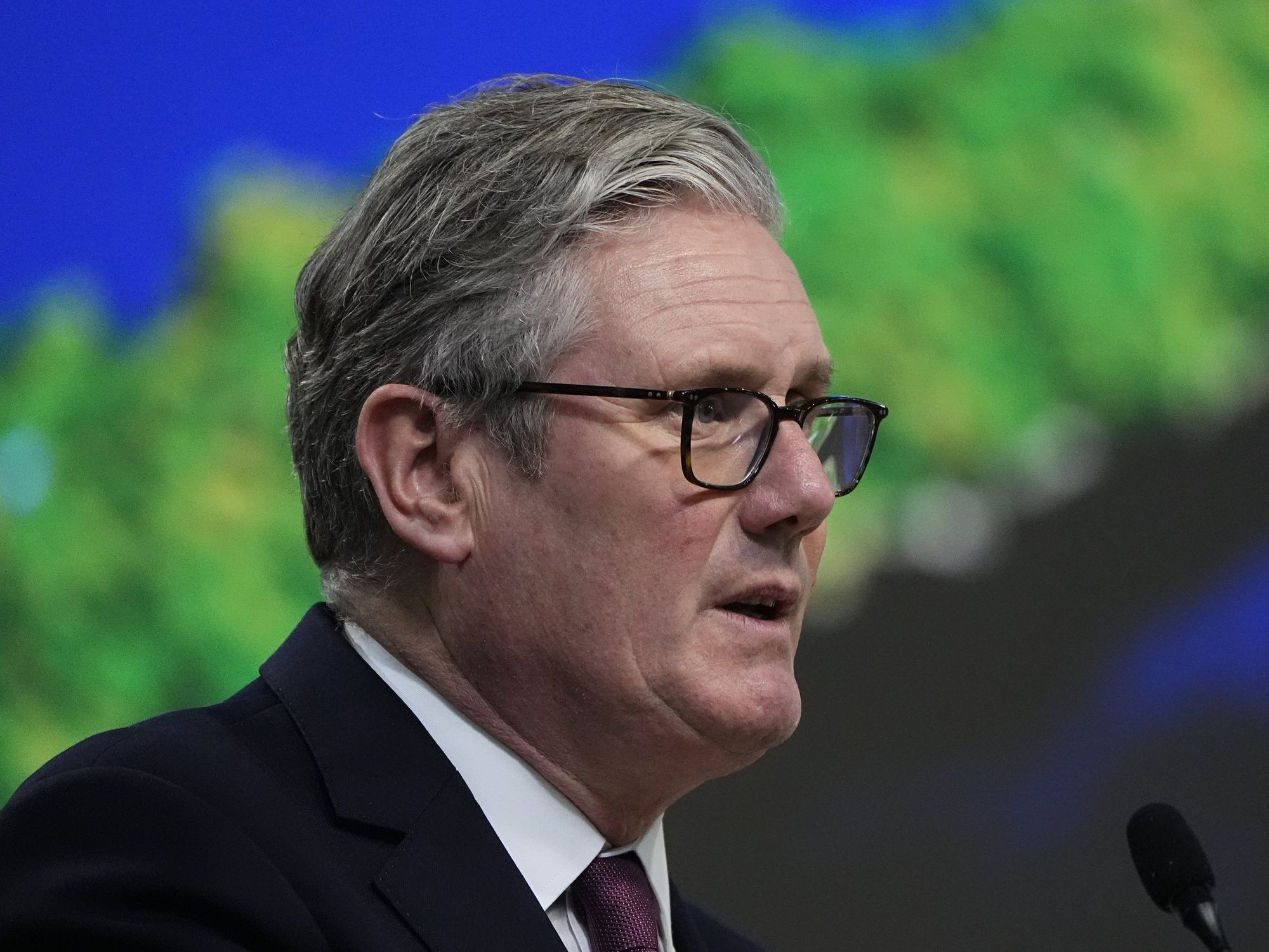 Sir Keir Starmer speaking at Cop30