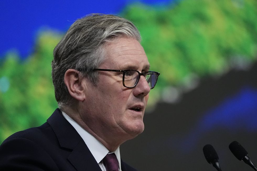 Sir Keir Starmer speaking at Cop30