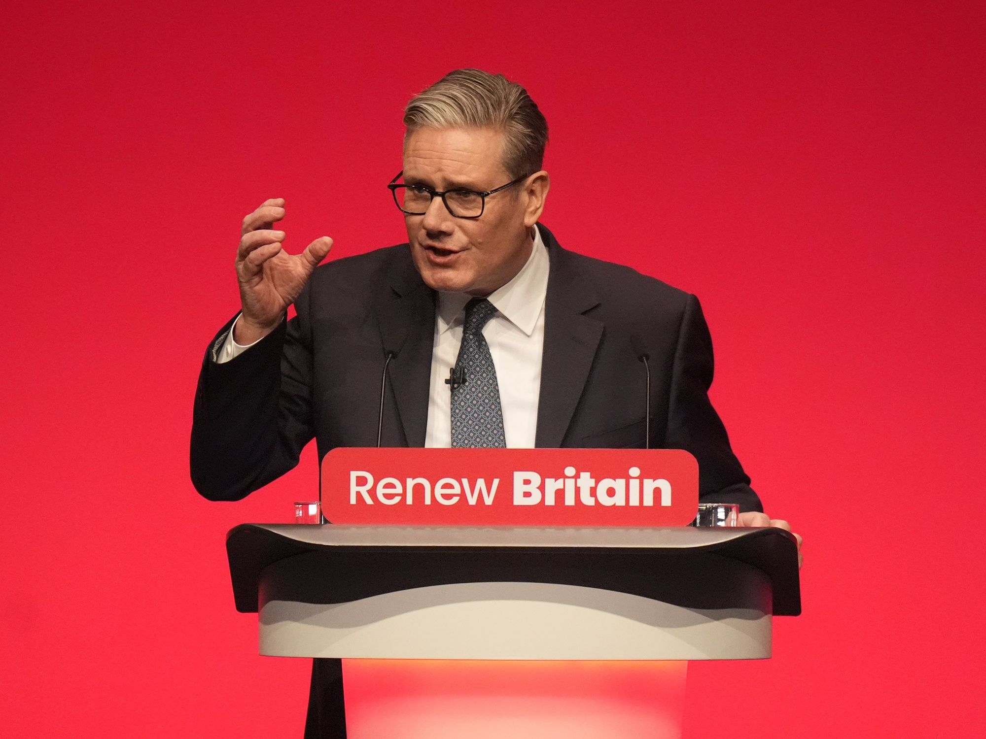 Sir Keir Starmer speaking at the Labour conference 2025