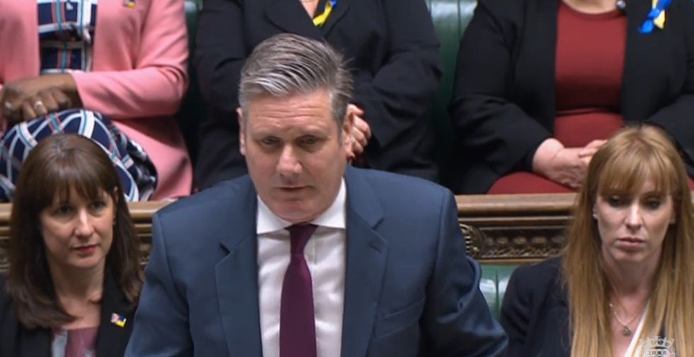 Sir Keir Starmer speaking during PMQs yesterday
