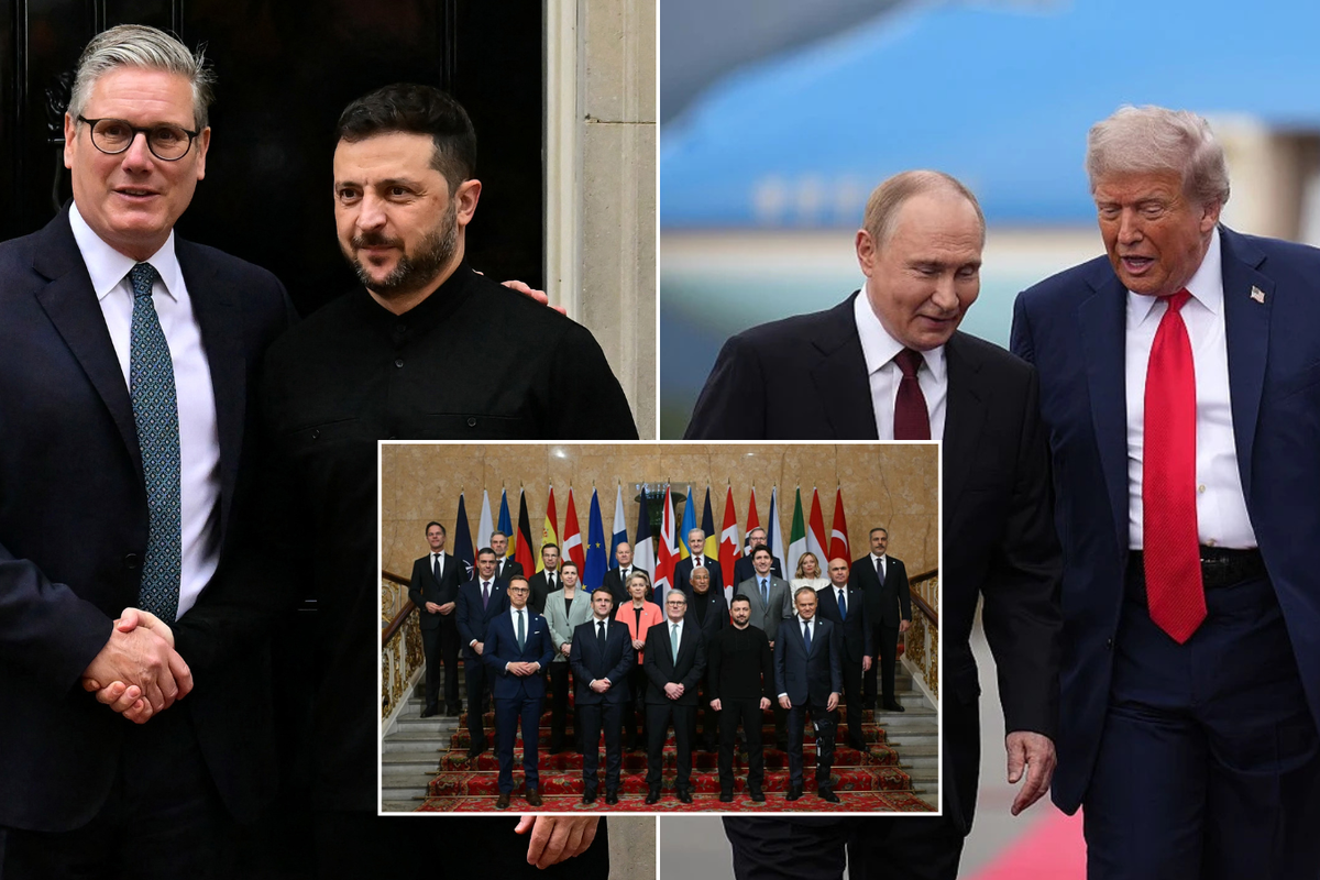Sir Keir Starmer, Volodymyr Zelensky, Donald Trump and Vladimir Putin