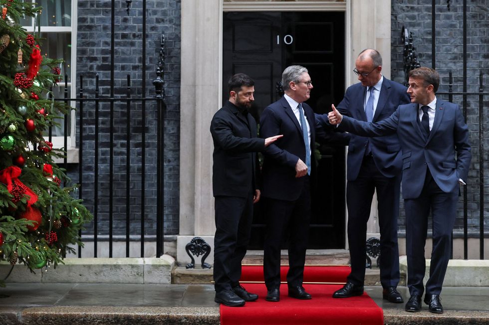 Sir Keir Starmer, Volodymyr Zelensky, Emmanuel Macron and Friedrich Merz