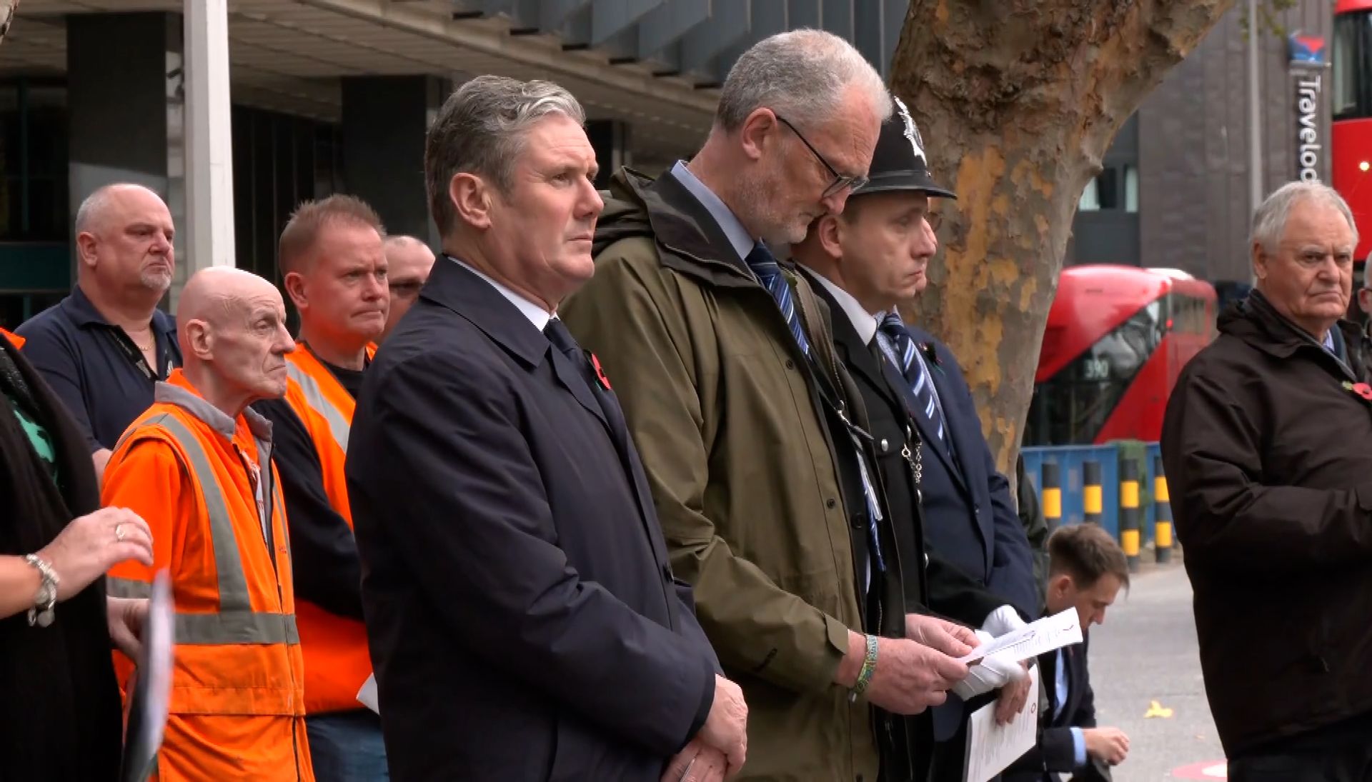 Sir Keir Starmer was among those to fall silent.